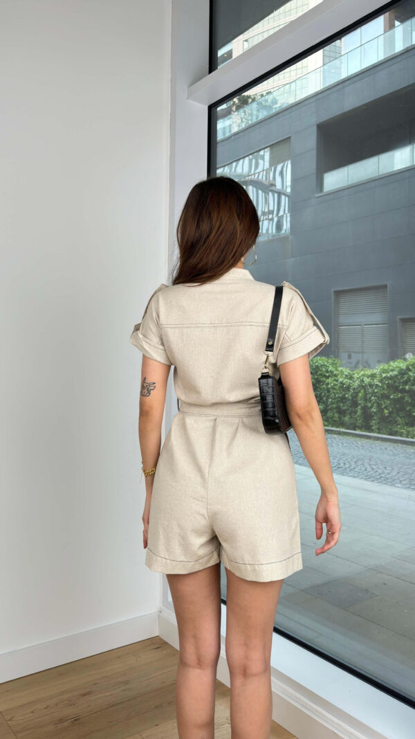 BEIGE OVERALL SHORTS - Image 3