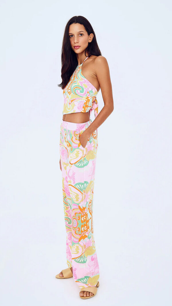 PATTERNED WIDE LEG TROUSERS - Image 2