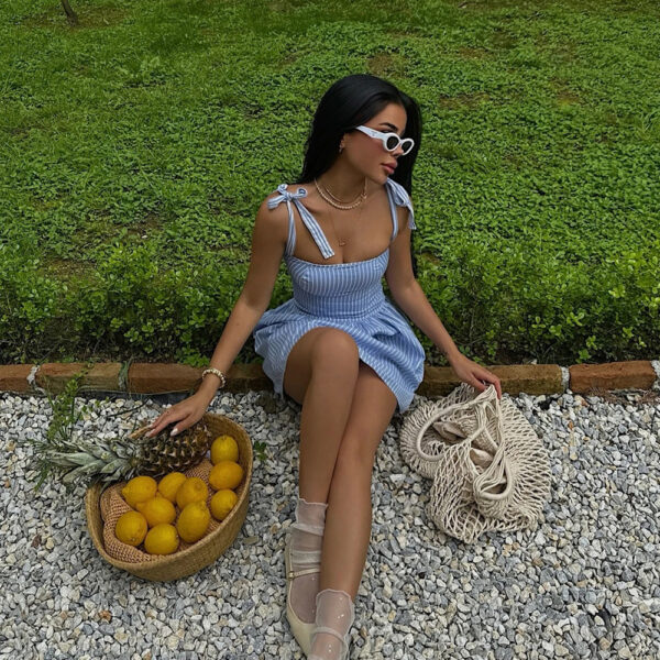 MINI BLUE STRIPED DRESS