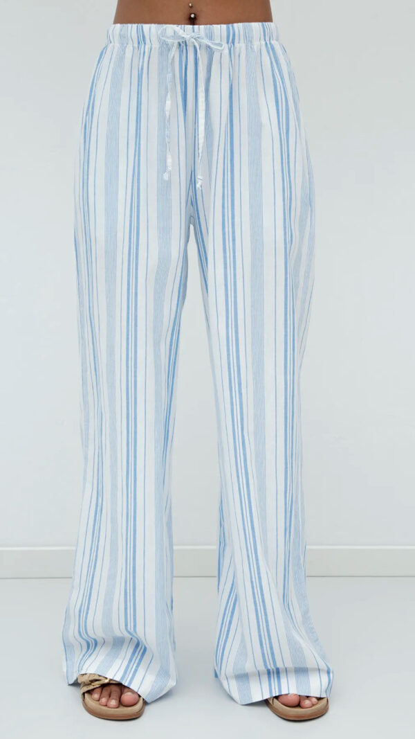 BLUE STRIPED LINEN TROUSERS - Image 2