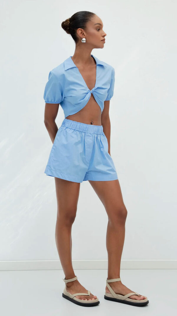 BLUE COTTON SHORT - Image 2