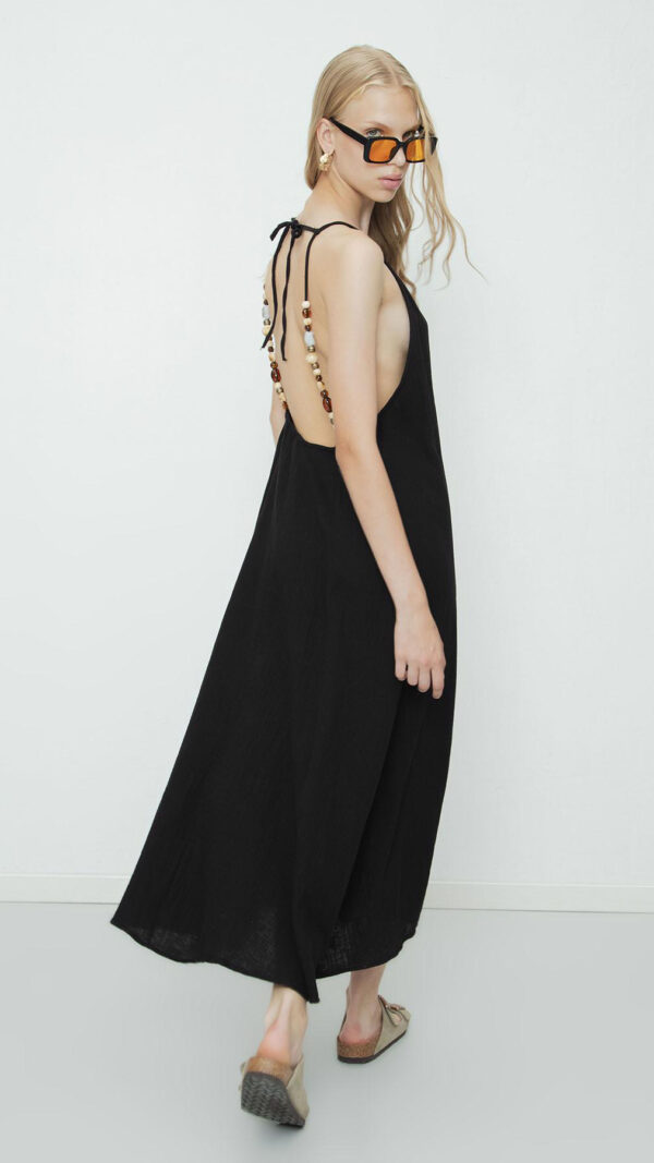 COTTON BEADED MAXI DRESS - Image 4