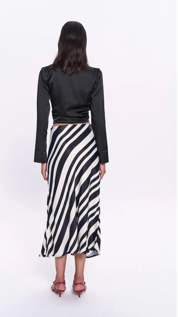 STRIPE DETAILED SATIN SKIRT - Image 3