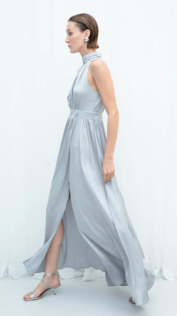 GREY SATIN DRESS - Image 2