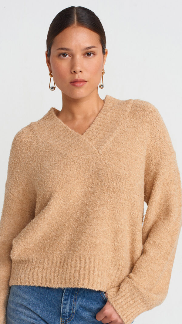 ECRU V NECK SWEATER - Image 2