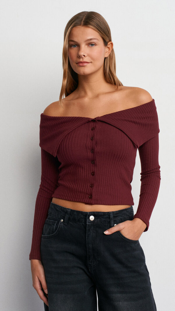 BURGUNDY BLOUSE - Image 4