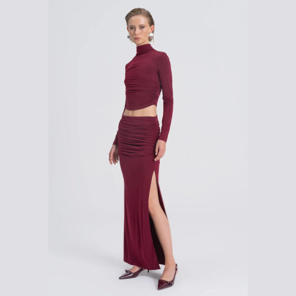 BURGUNDY SKIRT SET