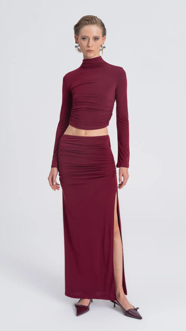 BURGUNDY SKIRT SET - Image 2